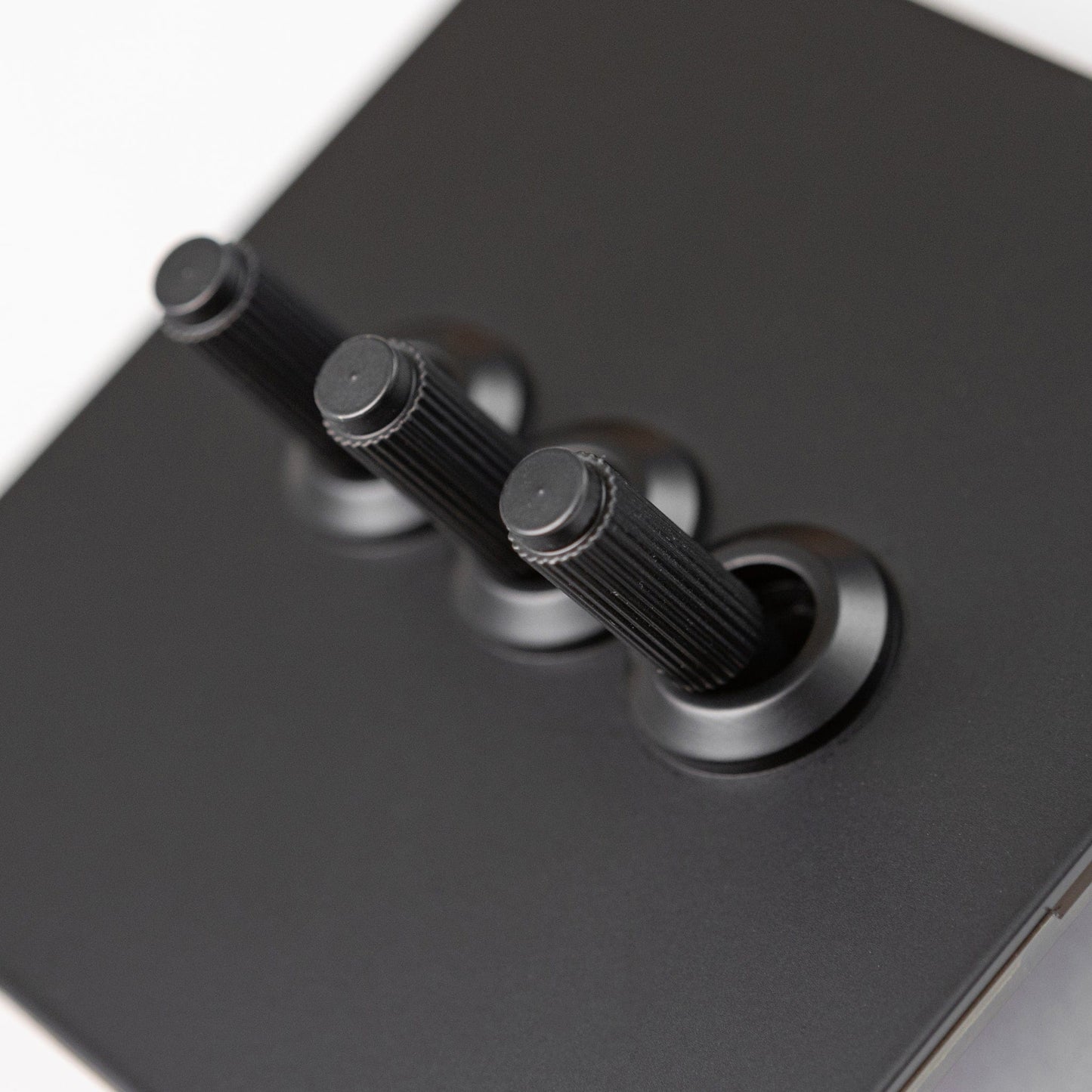 Matte Black Switches and Sockets - Straight Knurled Design