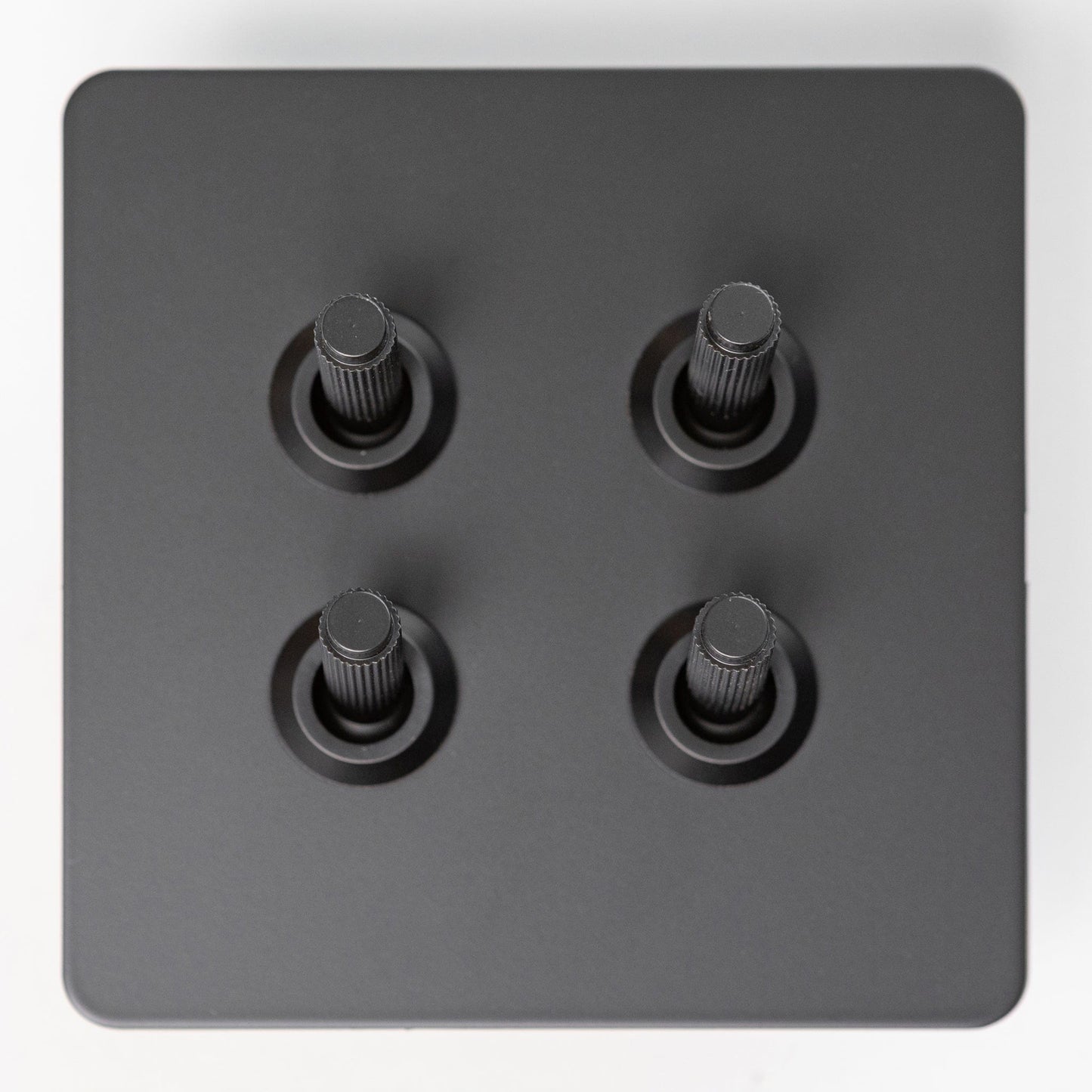 Matte Black Switches and Sockets - Straight Knurled Design