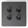 Matte Black Switches and Sockets - Straight Knurled Design