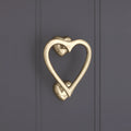 Heart Door Knocker polished brass
