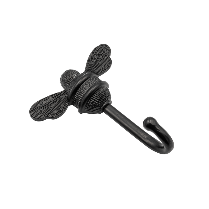 Brass bee Coat Hook - Black Finish - Brass bee