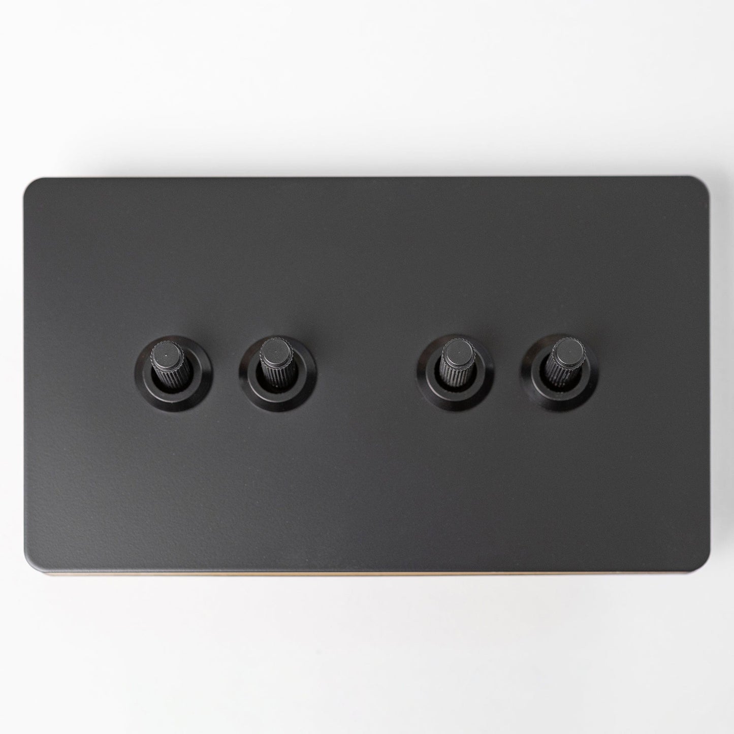 Matte Black Switches and Sockets - Straight Knurled Design