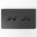 Matte Black Switches and Sockets - Straight Knurled Design