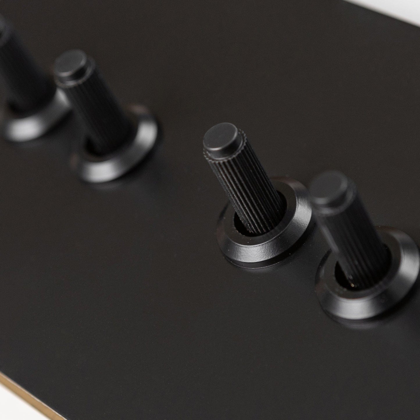 Matte Black Switches and Sockets - Straight Knurled Design