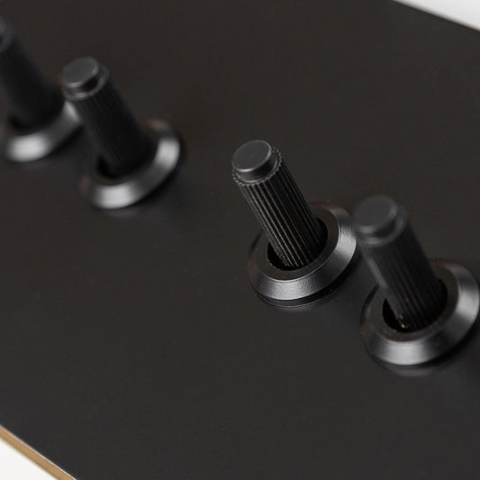 Matte Black Switches and Sockets - Straight Knurled Design