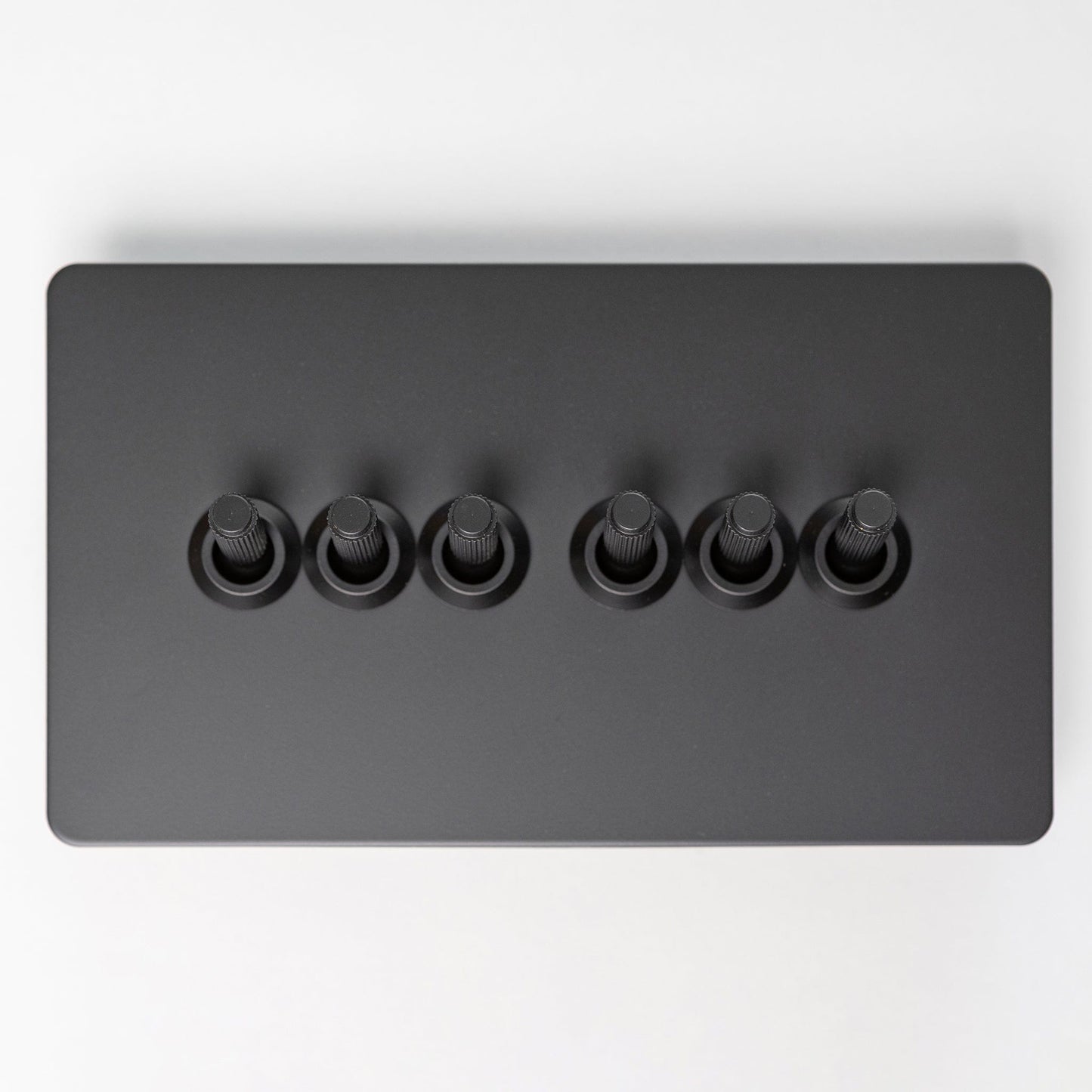 Matte Black Switches and Sockets - Straight Knurled Design