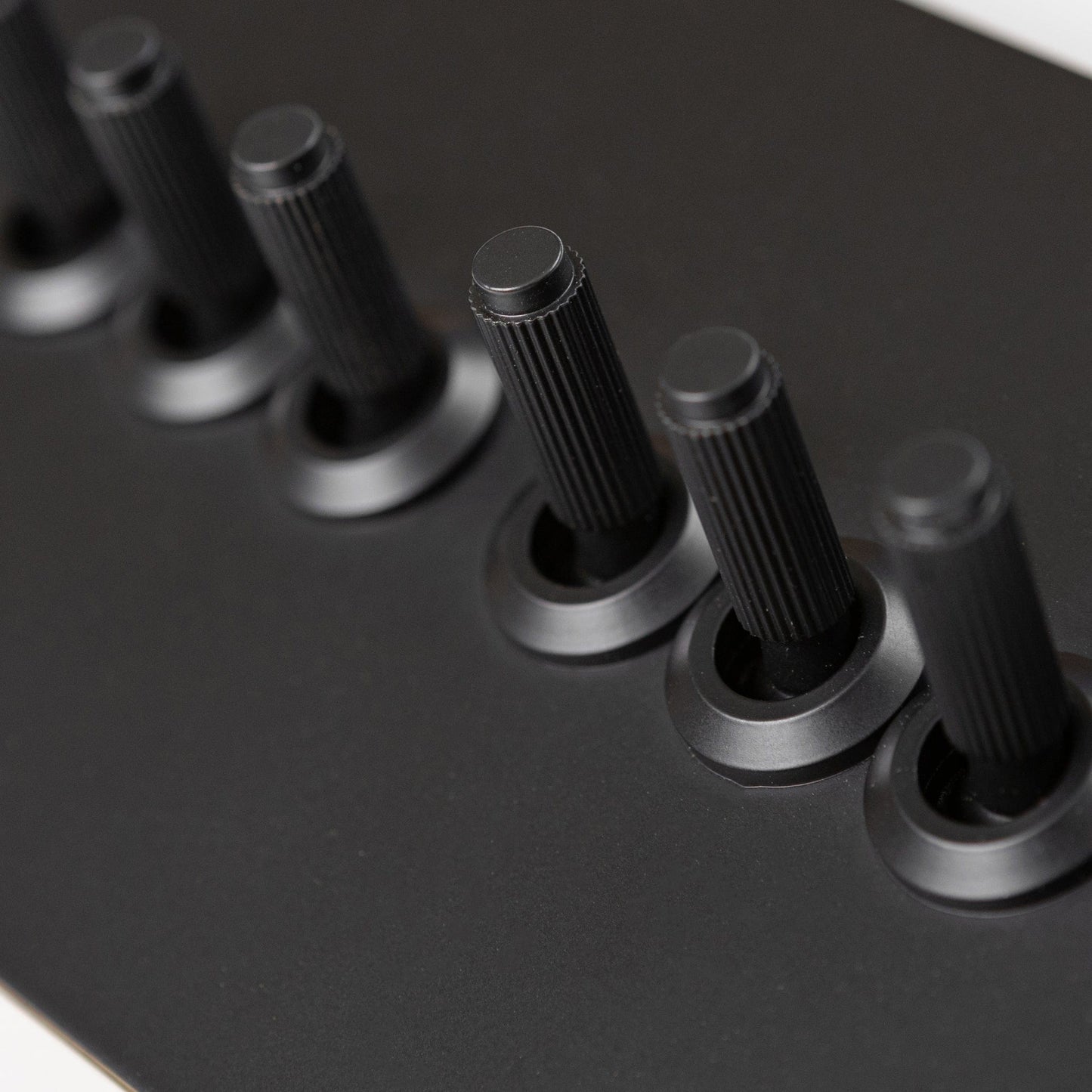 Matte Black Switches and Sockets - Straight Knurled Design
