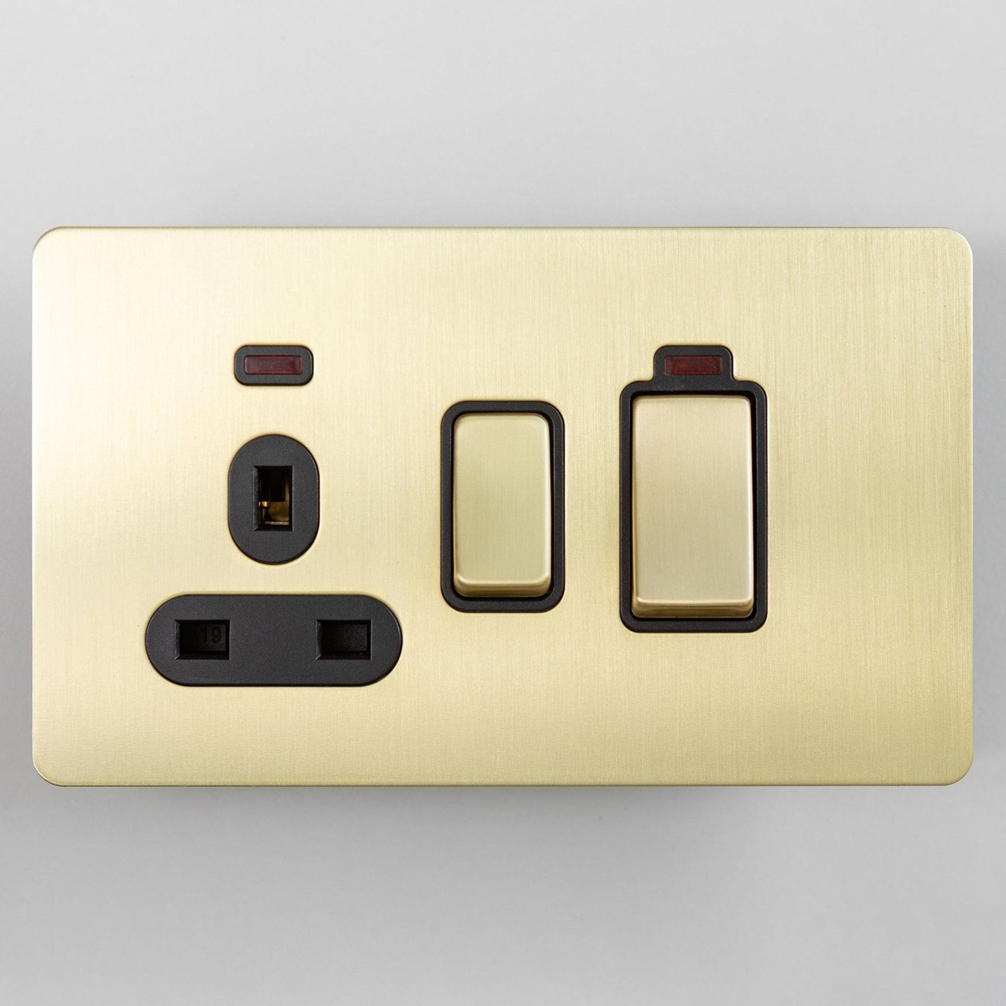 Satin Brass Switches and Sockets - J Series