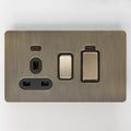 Brass Bee Antique Brass Knurled Switch — Single Dimmer