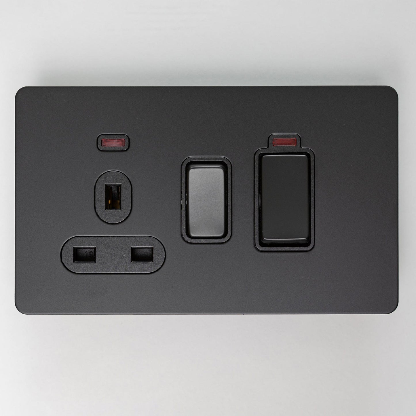 Matte Black Switches and Sockets - Straight Knurled Design