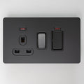 Matte Black Switches and Sockets - Straight Knurled Design
