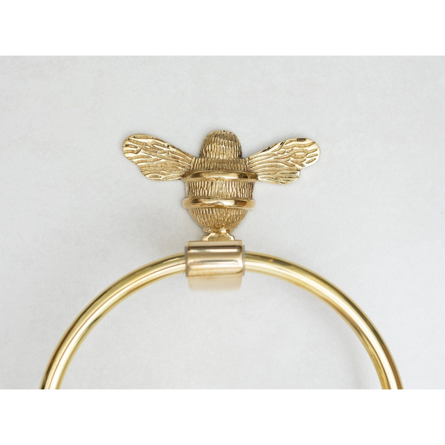 Brass bee Towel Ring with Bee - Brass bee