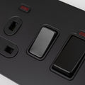 Matte Black Switches and Sockets - Straight Knurled Design