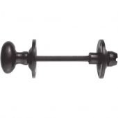 Carlisle Brass Oval Thumbturn with Coin Release in a dark finish, featuring a rounded knob design with a smooth stem and circular base plates.