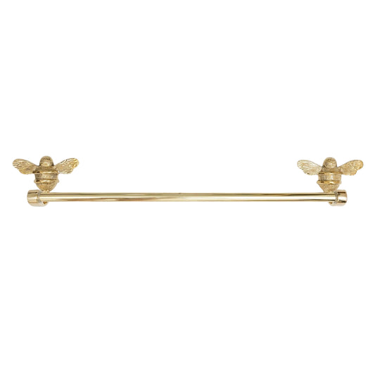 Brass bee Towel Rail with Bee - Brass bee