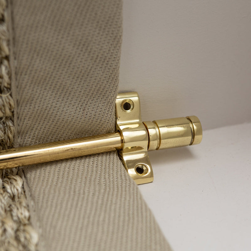 Polished Brass Finish Stair Rods with Piston Finials - 900mm