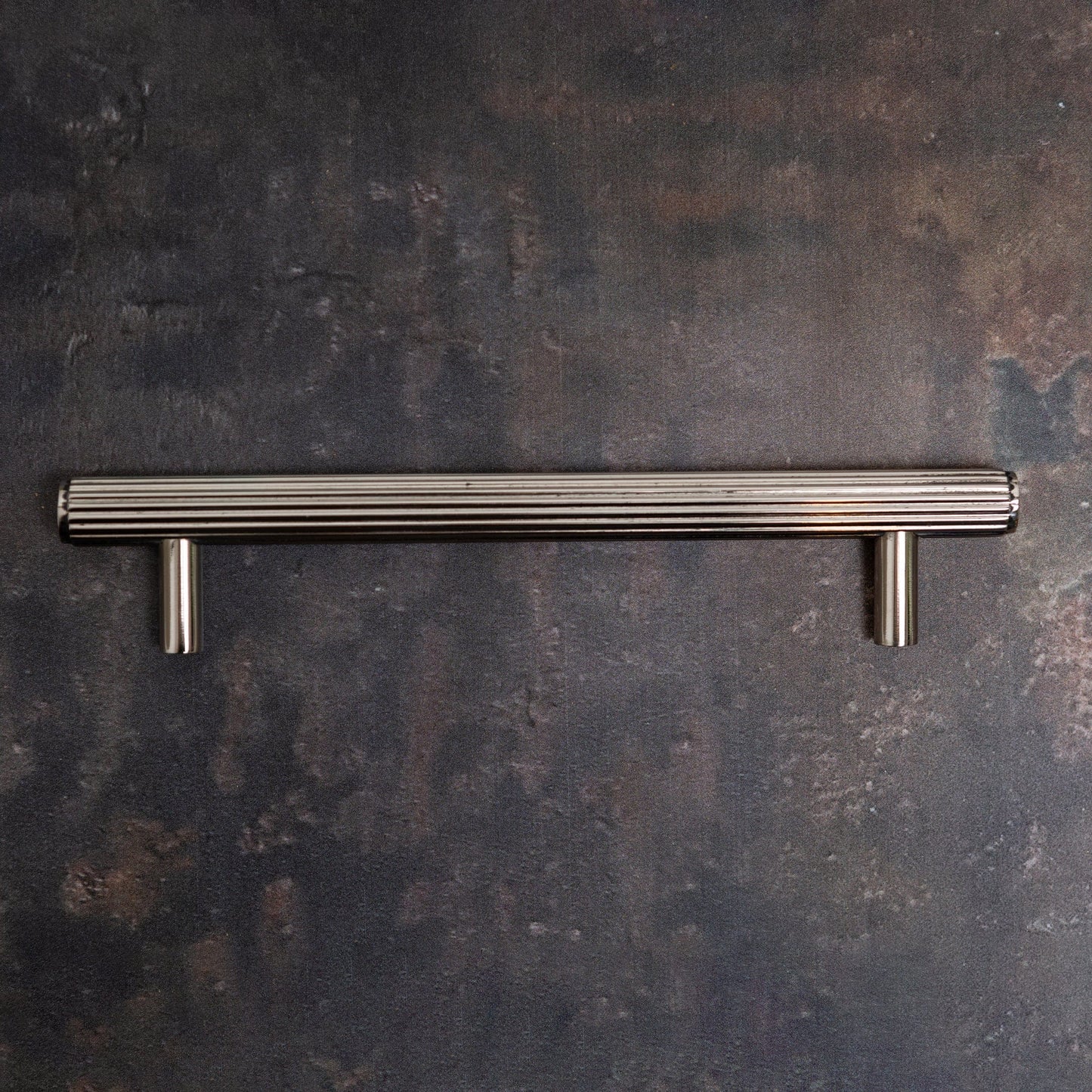 Solid Brass Straight Knurled Kitchen Pull Handles & Knobs - Polished Nickel Finish