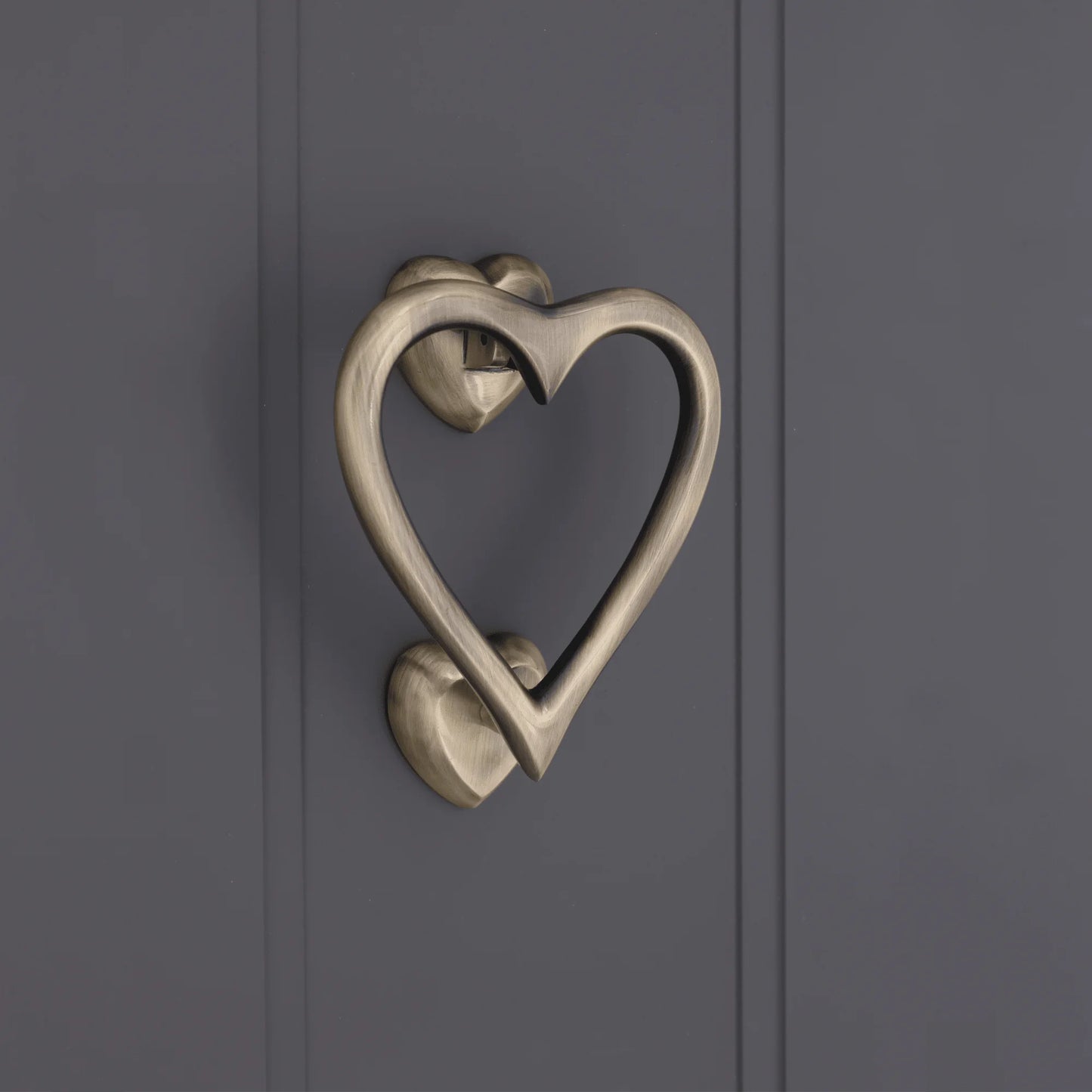 Heart Door Knocker antique brass