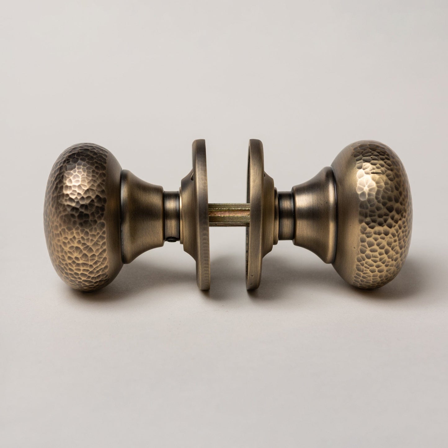 Solid Brass Door Knobs - Hammered Antique Brass (Pair) | Thumbturns & Latches