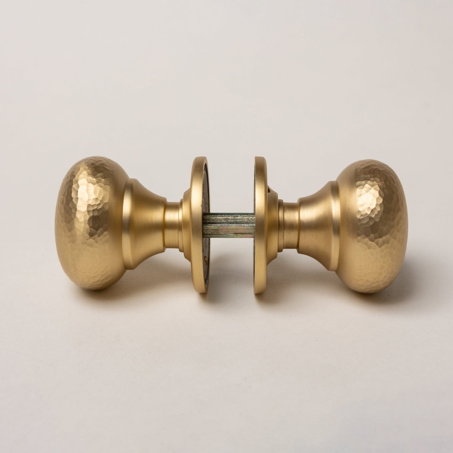 Solid Brass Door Knobs - Hammered Satin Brass (Pair) | Thumbturns & Latches