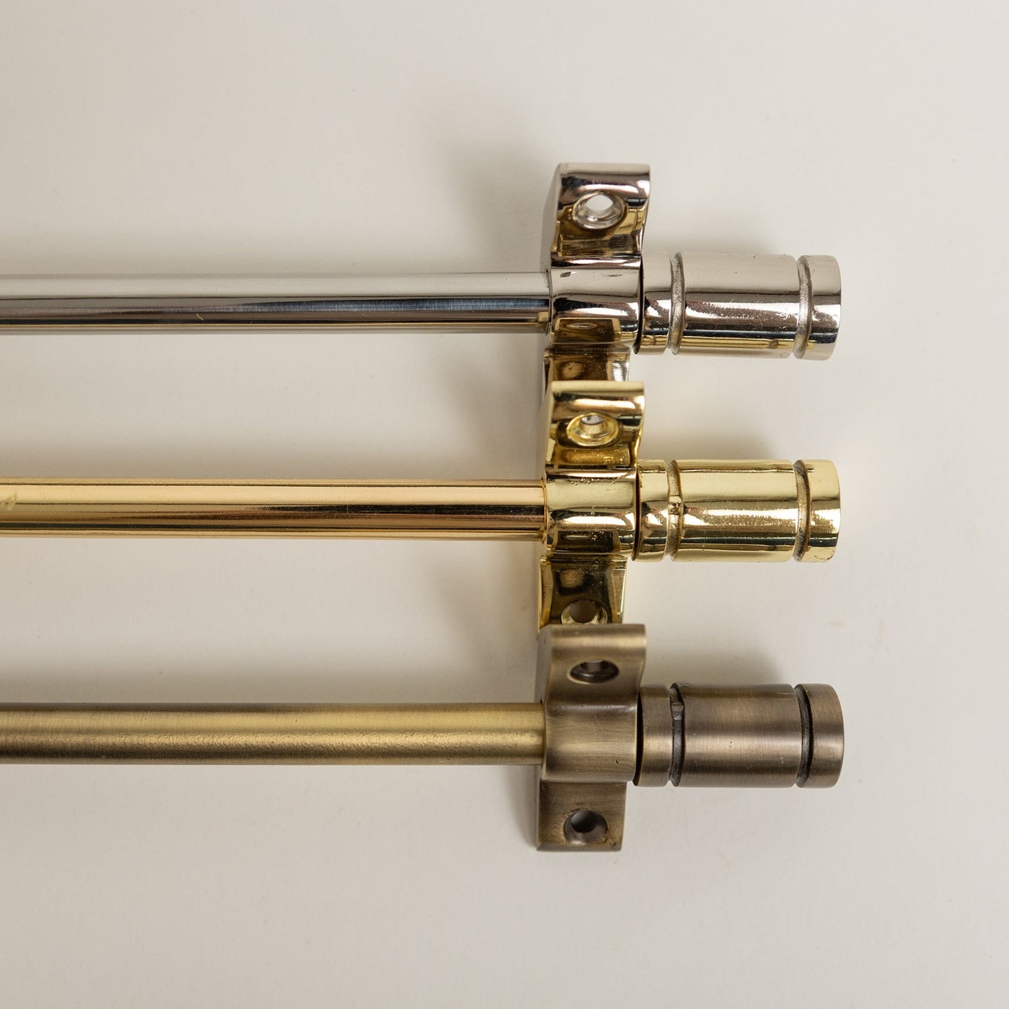 Nickel Stair Rods with Piston Finials - 900mm