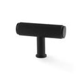 Crispin Reeded T-Bar Cupboard Knob Matt Black 55mm Love Handles uk