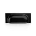 Alexander & Wilks Quantock Cup Handle in black, featuring a smooth curved design. This handle is suitable for cabinetry and furniture applications.