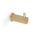 Alexander & Wilks Brunel Reeded Coat Hook in a gold finish, featuring a modern cylindrical design with a reeded texture and a small protruding pin for hanging.