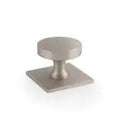 Alexander & Wilks Bullion Cupboard Knob on Square Backplate featuring a circular knob with an octagonal shape, mounted on a square backplate, both in a brushed nickel finish.