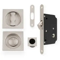 Sliding Door Lock Set - Square Roses - Radius Forend & Strike
