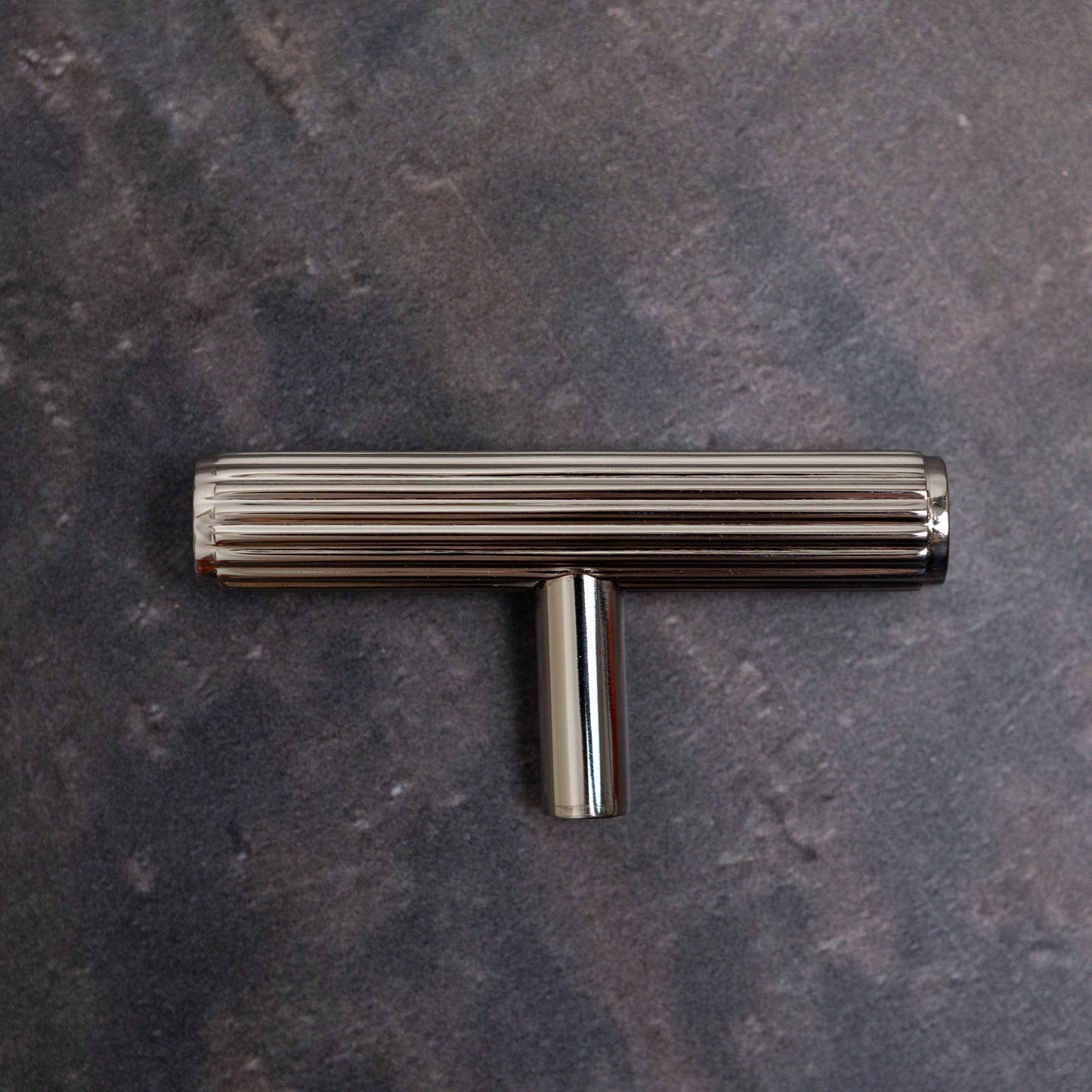 Solid Brass Straight Knurled Kitchen Pull Handles & Knobs - Polished Nickel Finish