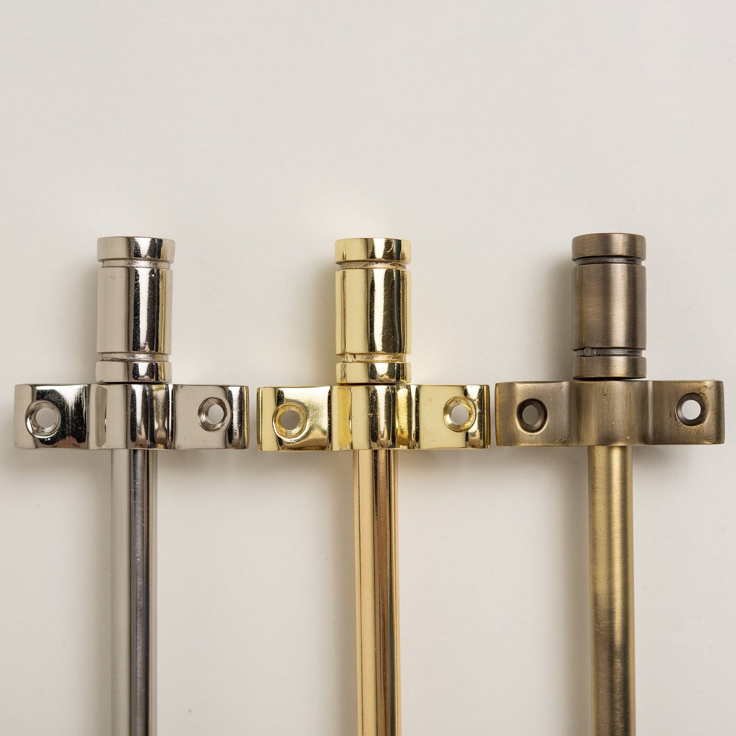 Nickel Stair Rods with Piston Finials - 900mm