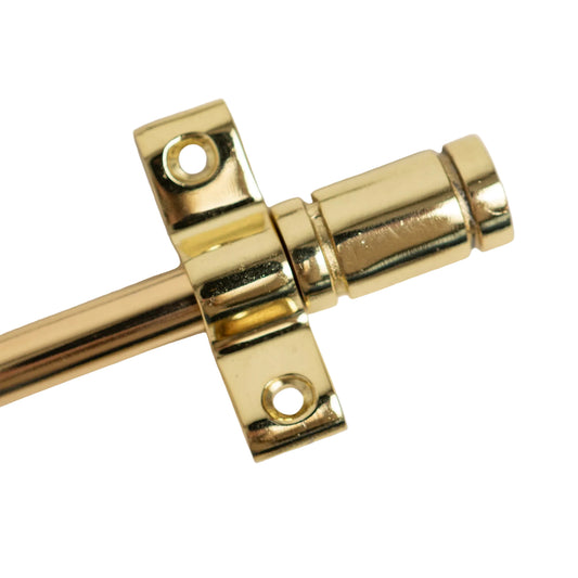 Polished Brass Finish Stair Rods with Piston Finials - 900mm
