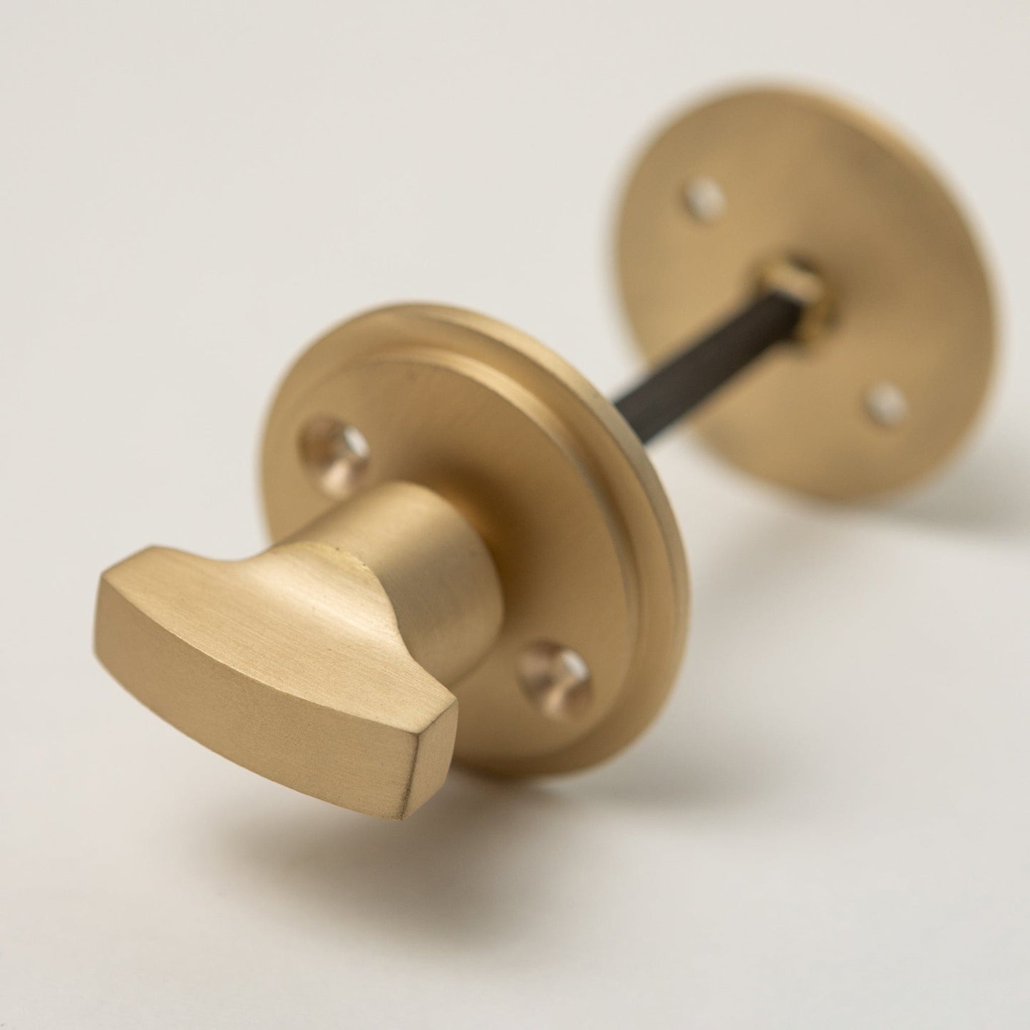 Beehive Door Knobs - Ebonised & Satin Brass (Pair) | Thumbturns & Latches