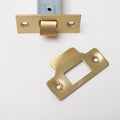 Solid Brass Door Knobs - Ringed Satin Brass (Pair) | Thumbturns & Latches