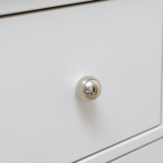 Solid Brass Cylindrical Drawer Knob - Polished Nickel Finish