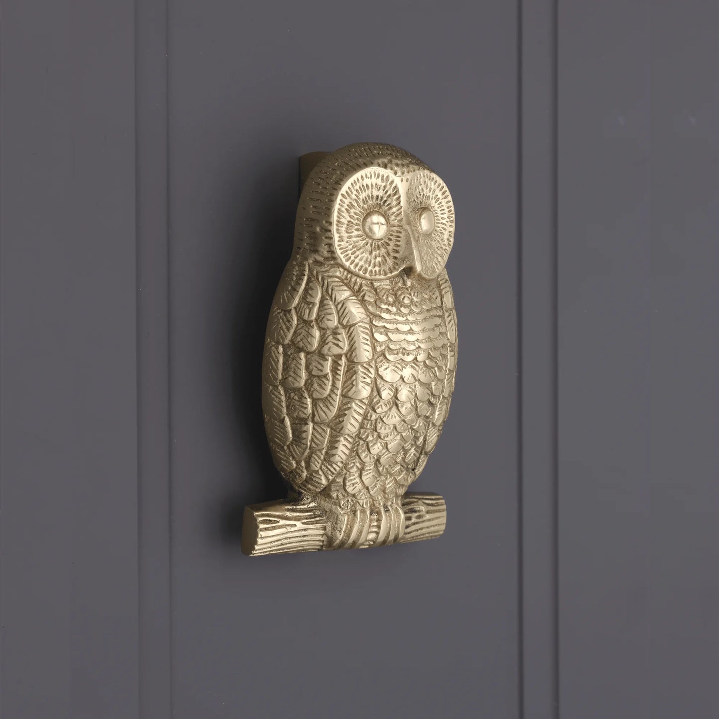 Owl Door Knocker polished brass