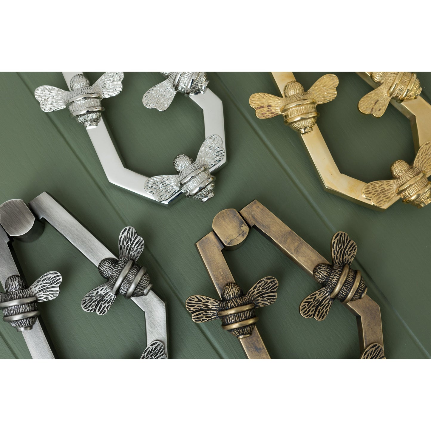 ANDRENA HIVE Bee Solid Brass Door Knockers - Premium Size with Luxury Wooden Gift Box - Brass bee