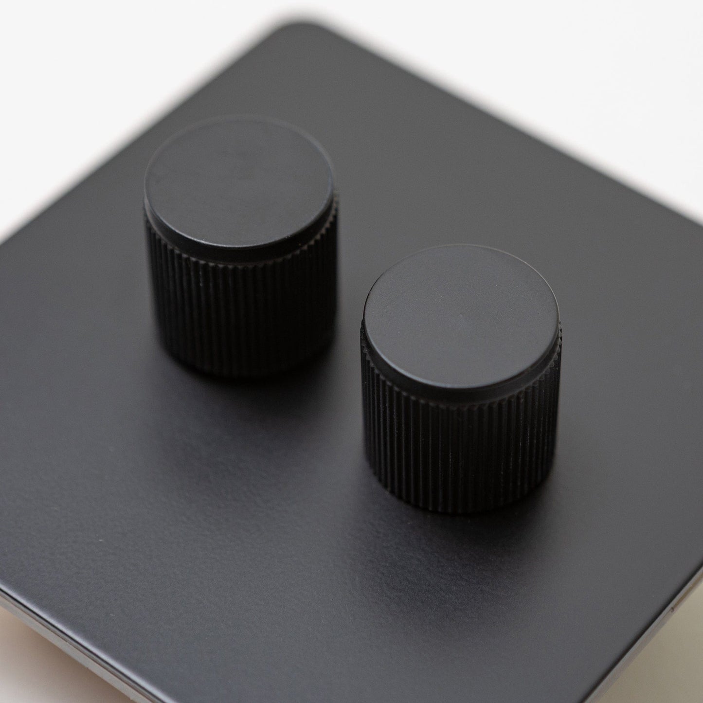 Matte Black Switches and Sockets - Straight Knurled Design