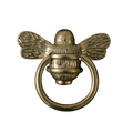 Brass Bee Ring Pull Cabinet Handle - Brass Finish - Brass bee