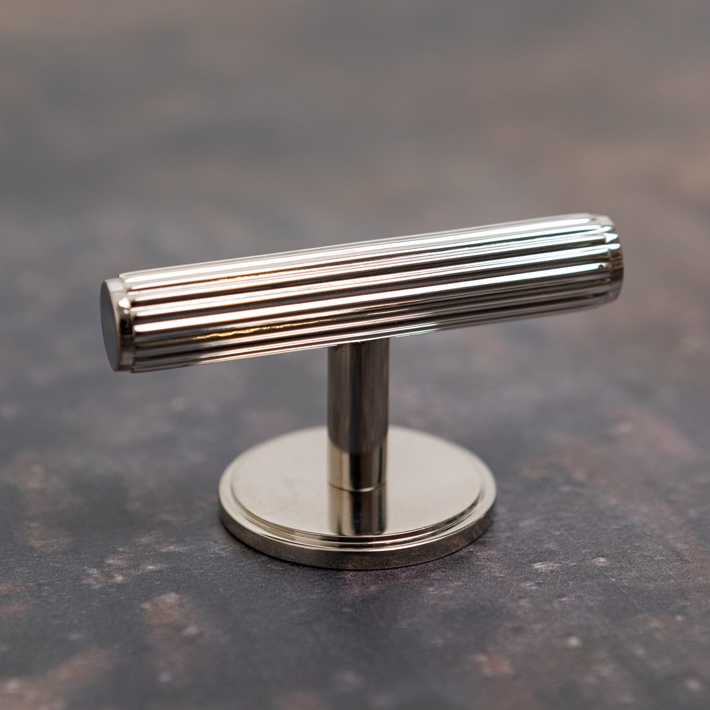 Solid Brass Straight Knurled Kitchen Pull Handles & Knobs - Polished Nickel Finish