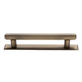 Solid Brass Art Deco Kitchen Pull Handles & Knobs with Backplates - Antique Brass Finish