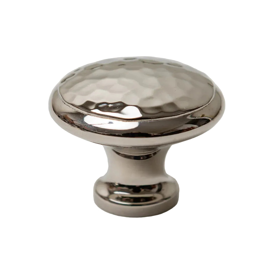 Solid Brass Nickel Hammered Cabinet Pull Handles & Knobs - Polished Nickel Finish