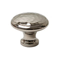 Solid Brass Nickel Hammered Cabinet Pull Handles & Knobs - Polished Nickel Finish