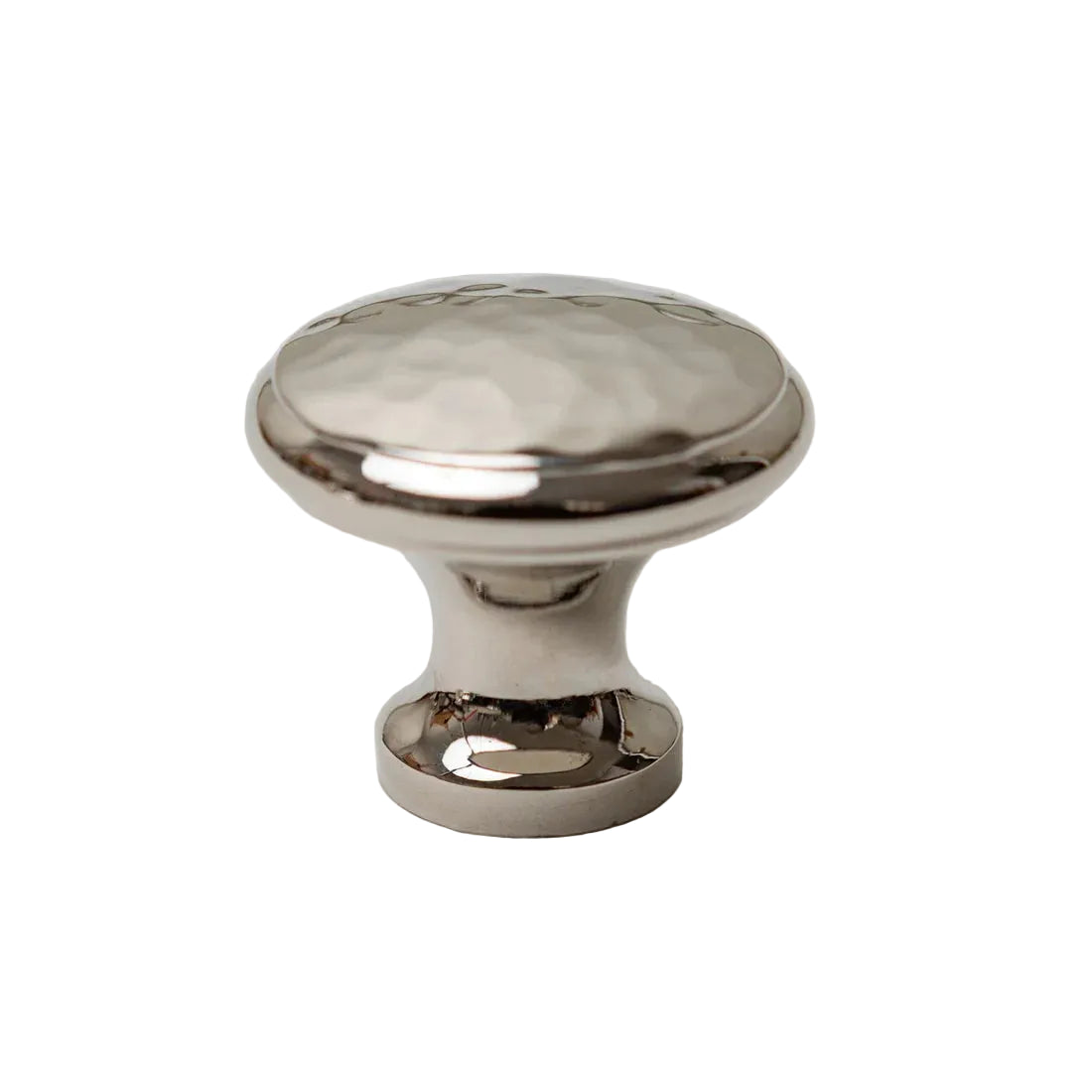 Solid Brass Nickel Hammered Cabinet Pull Handles & Knobs - Polished Nickel Finish