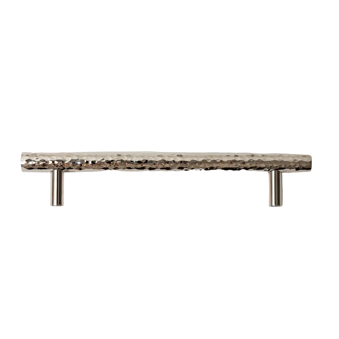 Solid Brass Nickel Hammered Cabinet Pull Handles & Knobs - Polished Nickel Finish