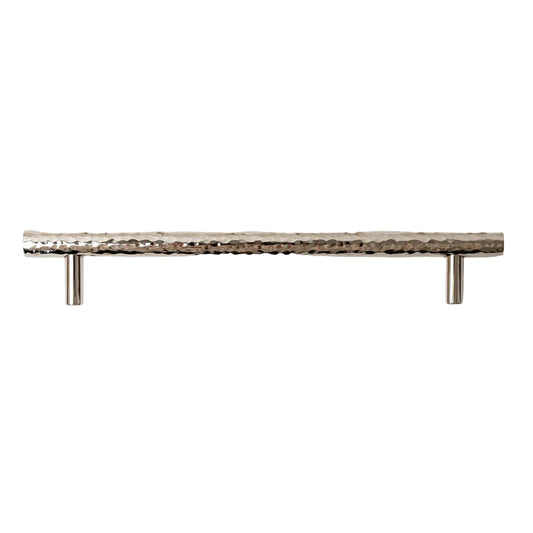 Solid Brass Nickel Hammered Cabinet Pull Handles & Knobs - Polished Nickel Finish