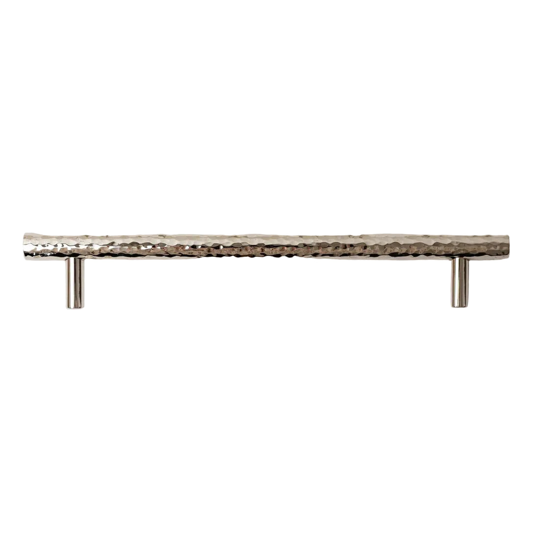 Solid Brass Nickel Hammered Cabinet Pull Handles & Knobs - Polished Nickel Finish