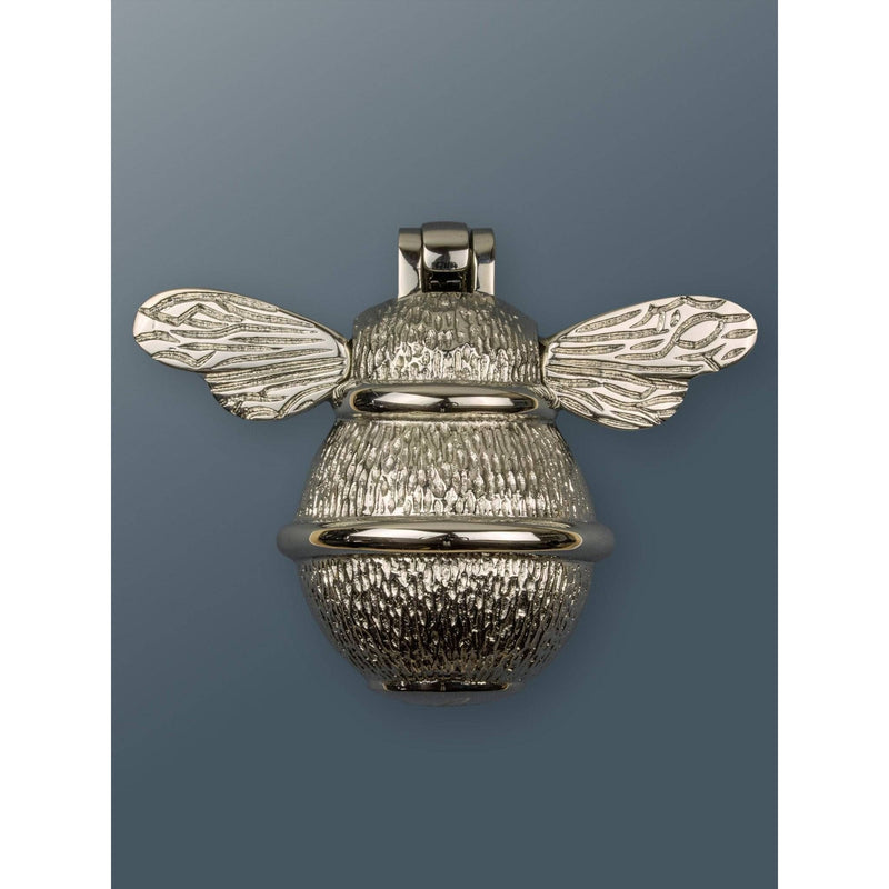Silver Brass Bumble Bee Door Knocker - Nickel Finish - Brass bee