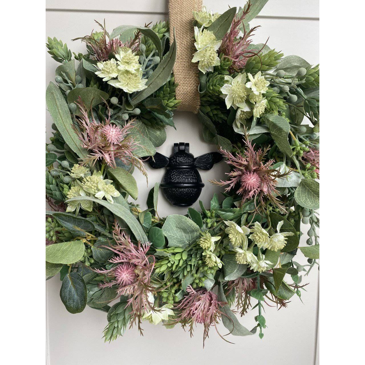 Brass Bee Door Knocker - Black Finish - Brass bee